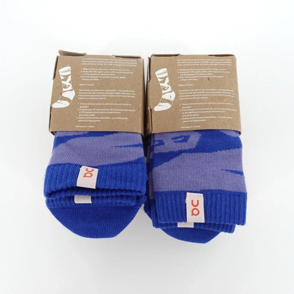 On Running Kids Sock 8-Pack Blueberry Flame Organic Cotton Lot Size M 13-3